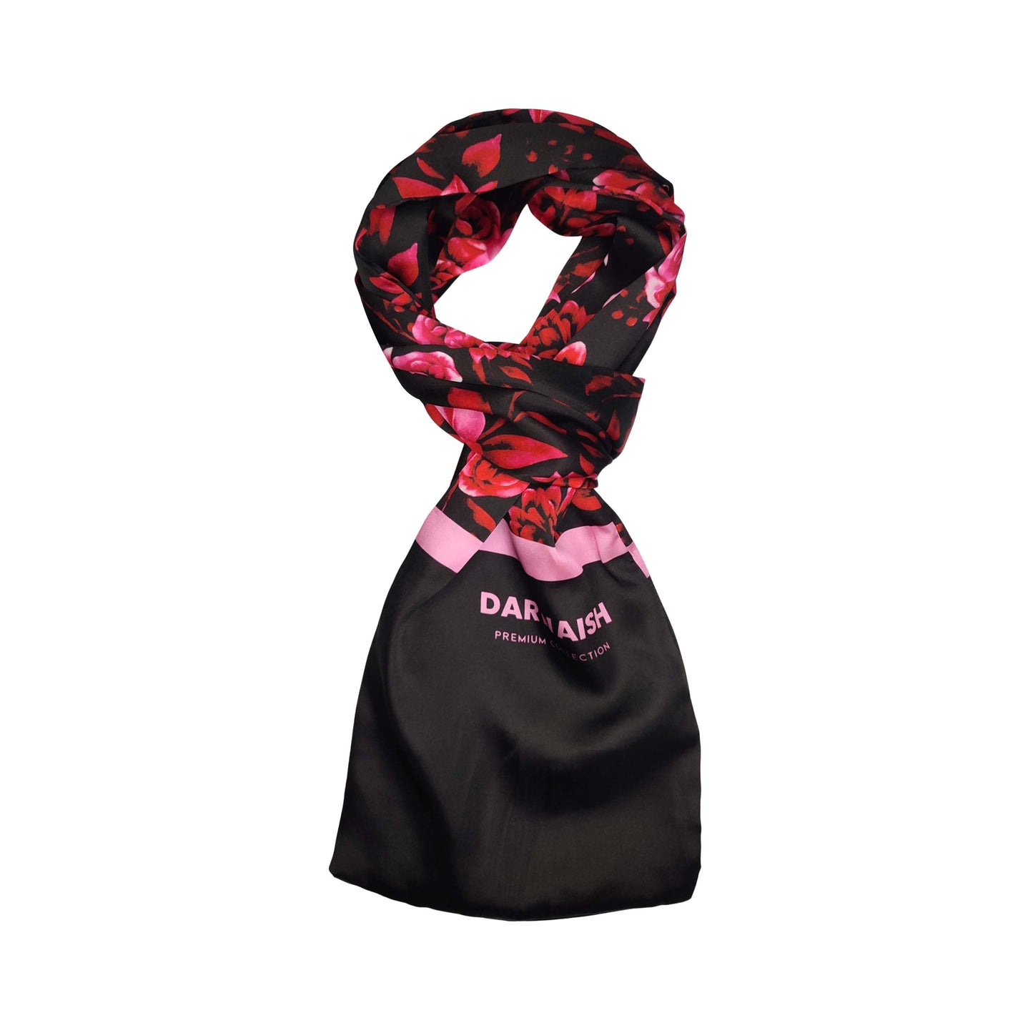 Pink Floral Silk Scarve