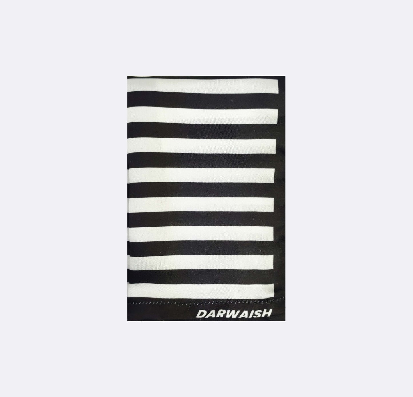 Black and White Lined Silk Pocket Square
