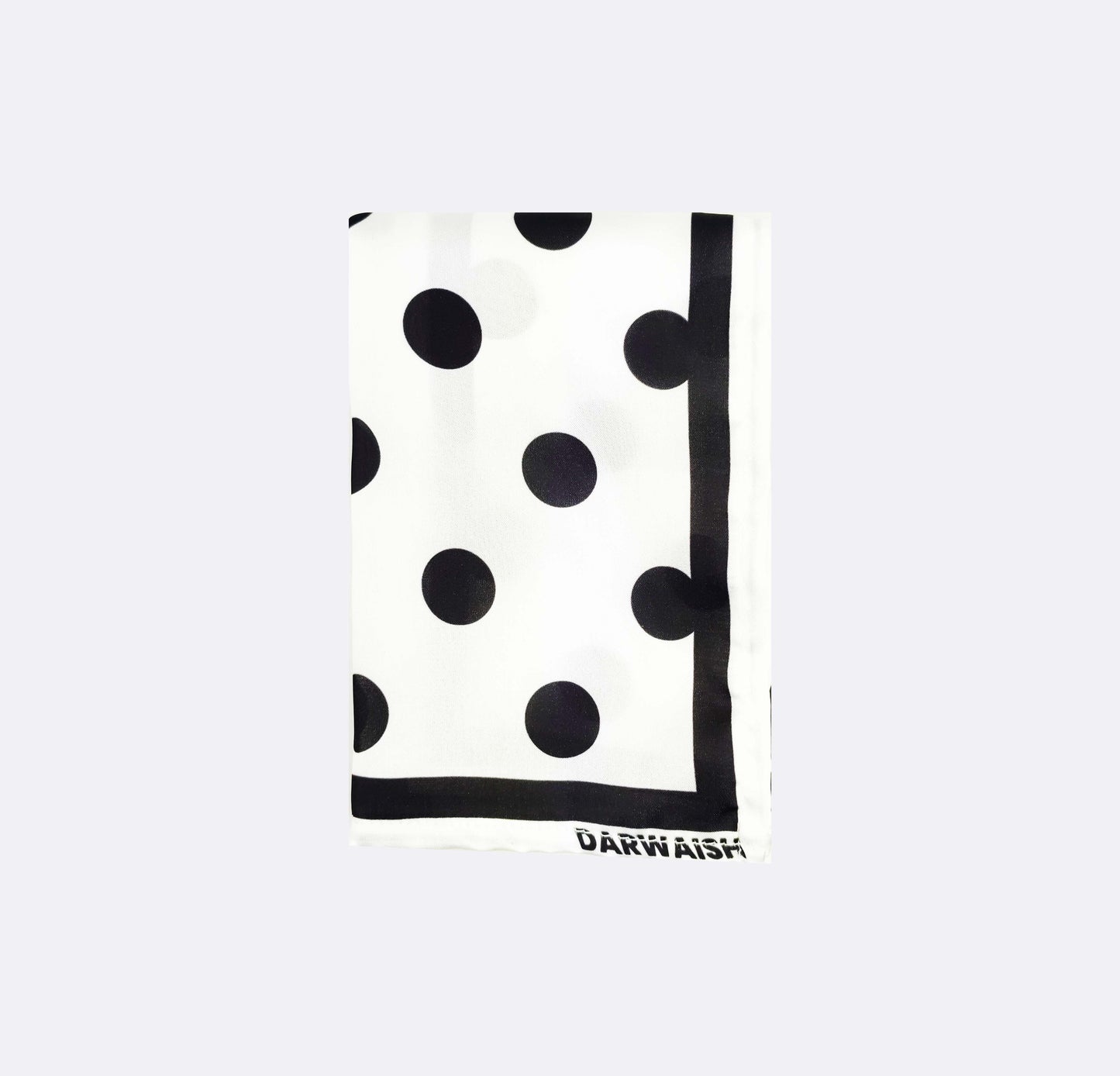 Polka Doted White Silk Pocket Square