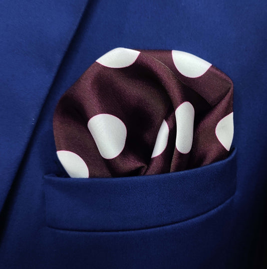 Polka Doted Silk Pocket Square