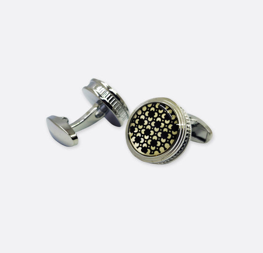 Shiny Black Designed Cufflinks