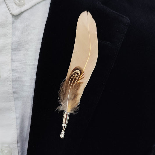 Brown Feather Lapel Pin