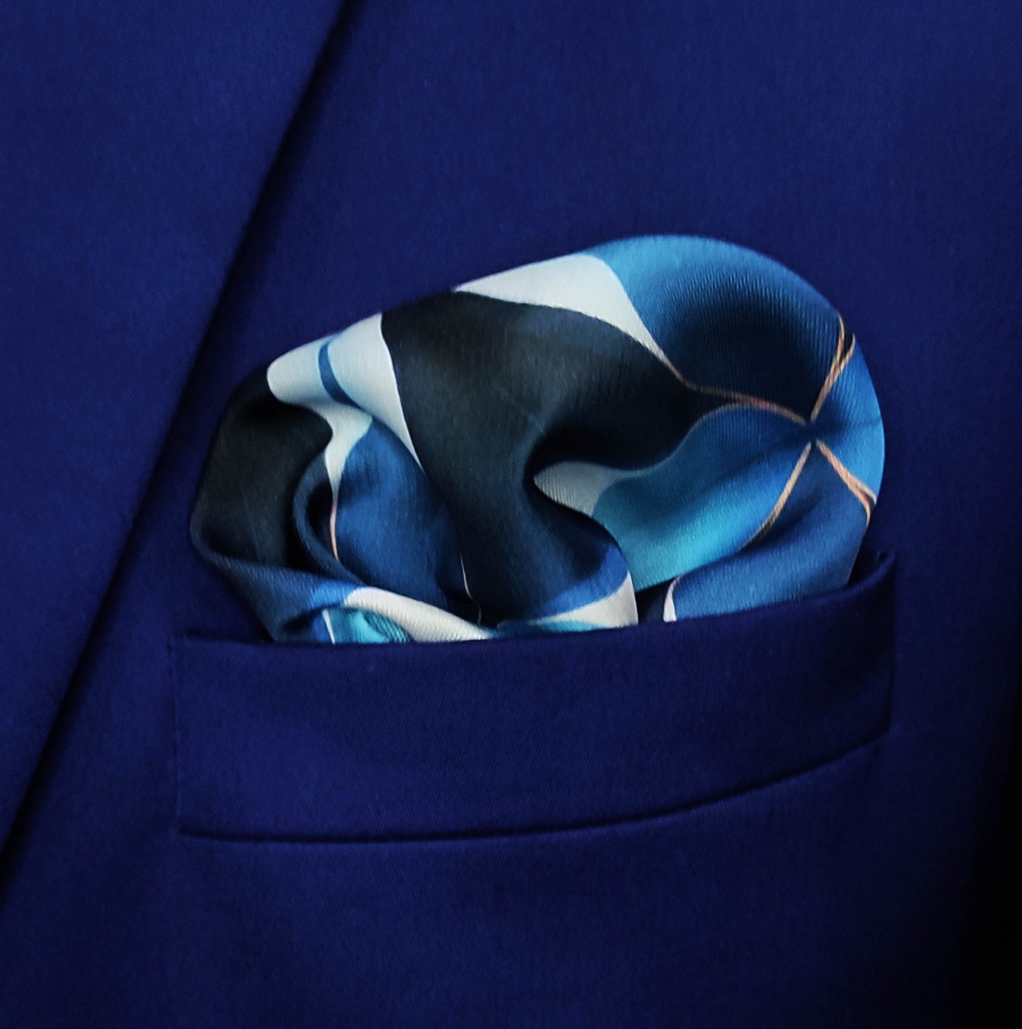 Nordic Bloom- Silk Pocket Square for Men