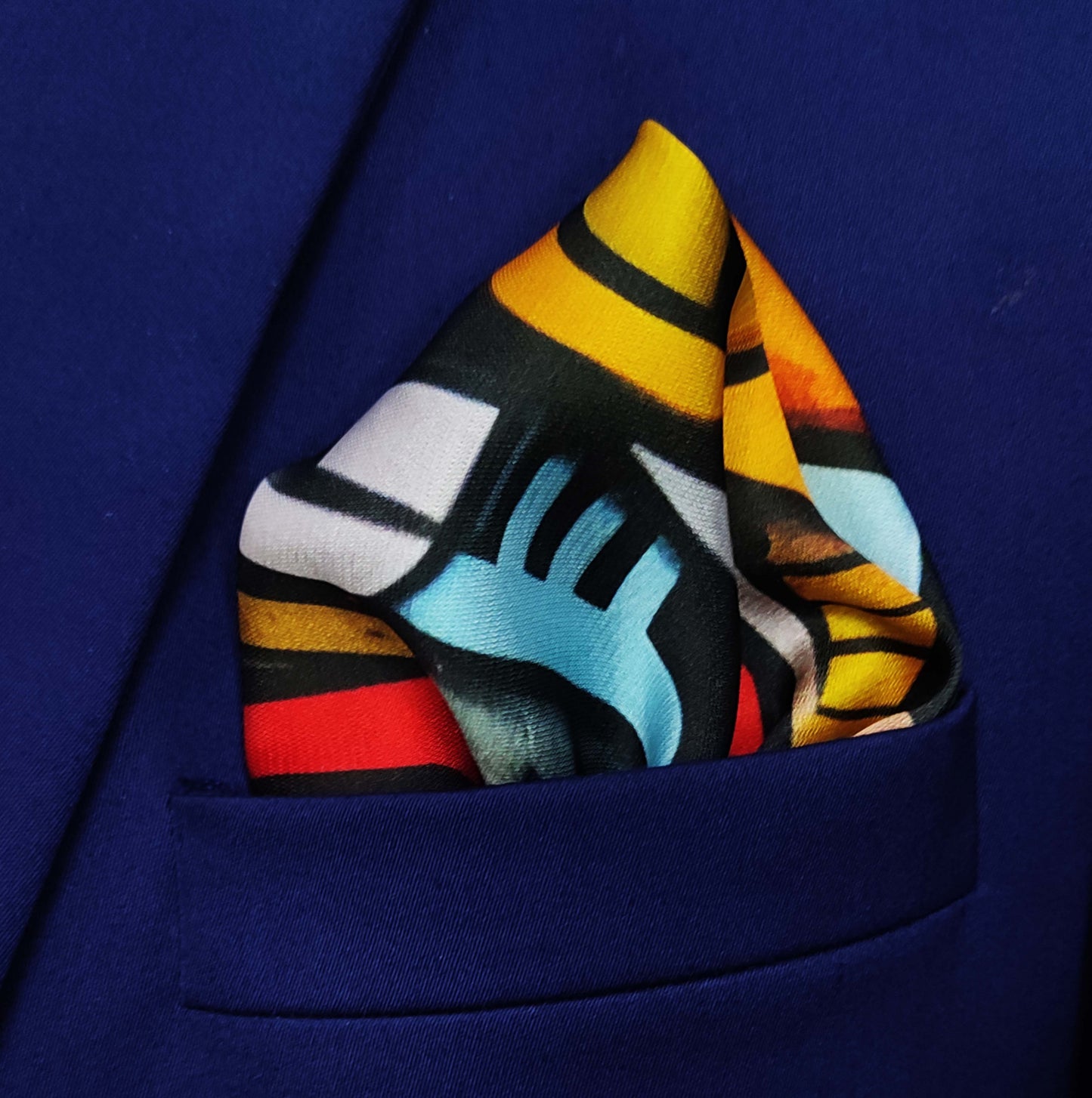 Cubist Abstract Face- Silk Pocket Square for Men