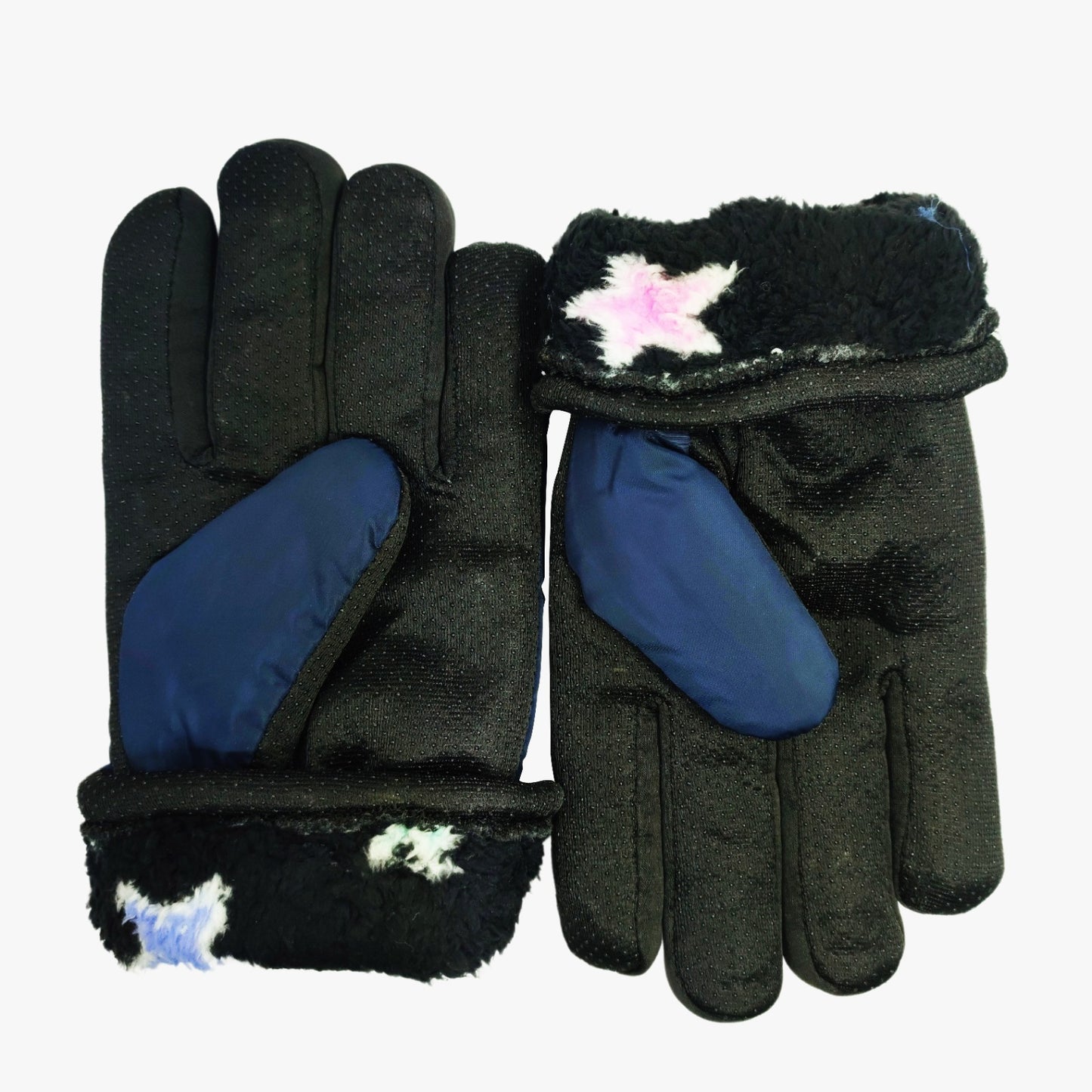 Sports Winter Gloves Synthetic Material - Blue & Black