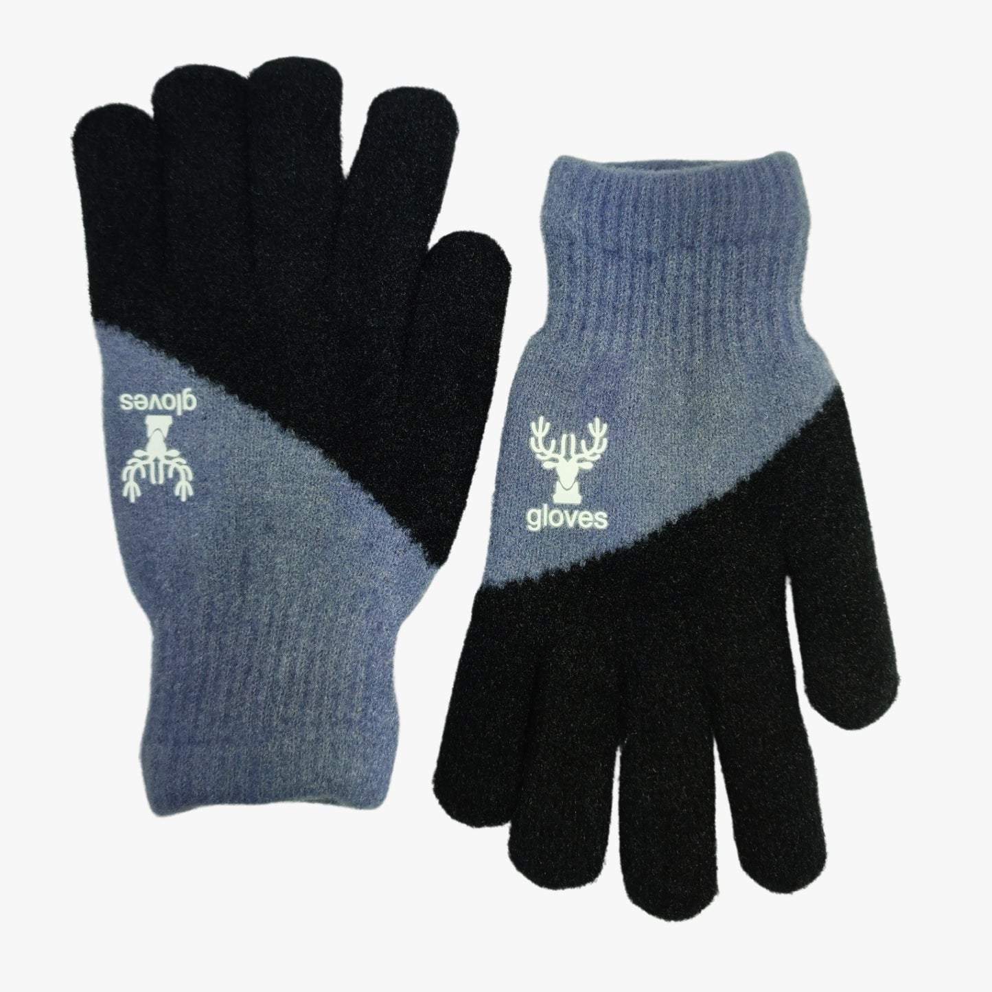 Sports Winter Gloves Synthetic Material - Grey & Black