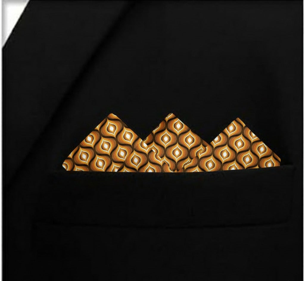 Golden Prism-Silk Pocket Square for Men