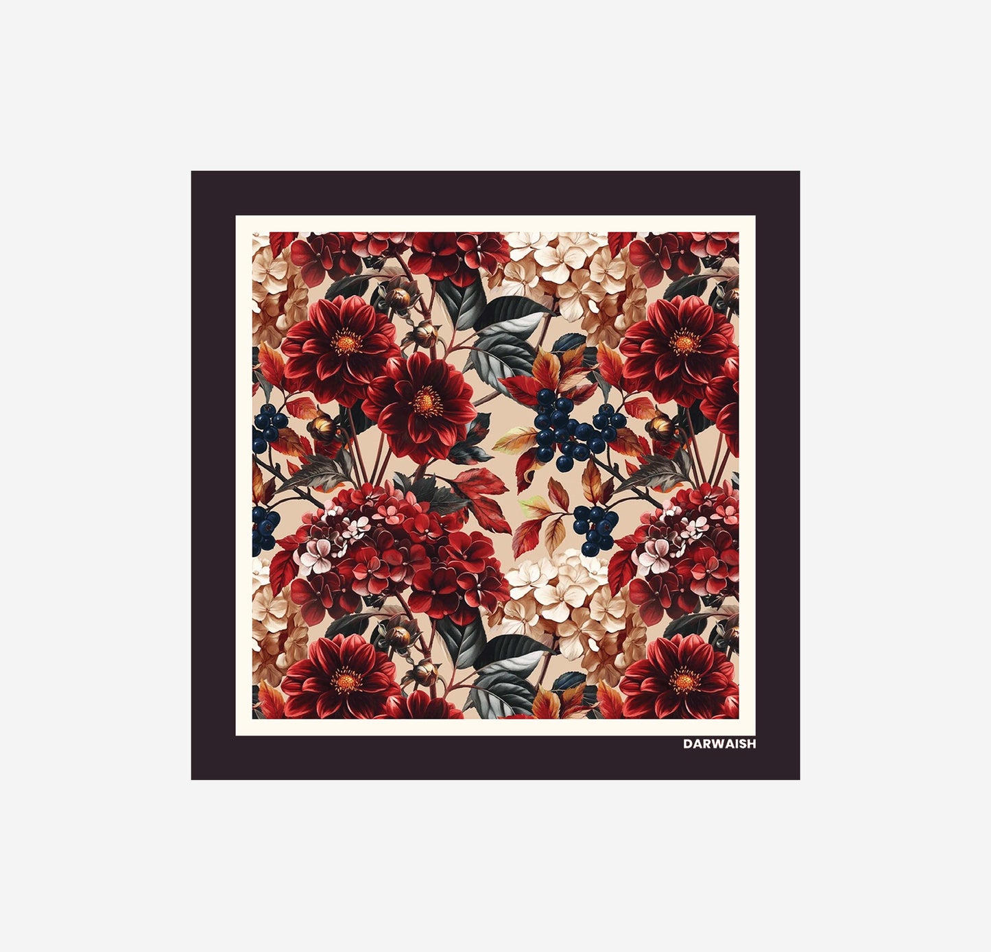 Red Floral Silk Pocket Square