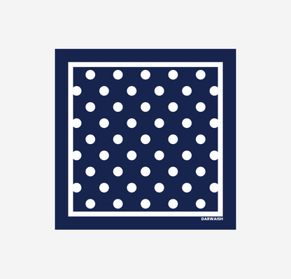 Blue Polka Doted Silk Pocket Square