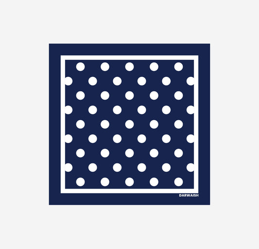Blue Polka Doted Silk Pocket Square