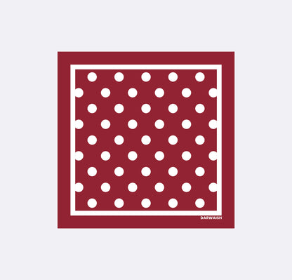 Red Polka Doted Silk Pocket Square