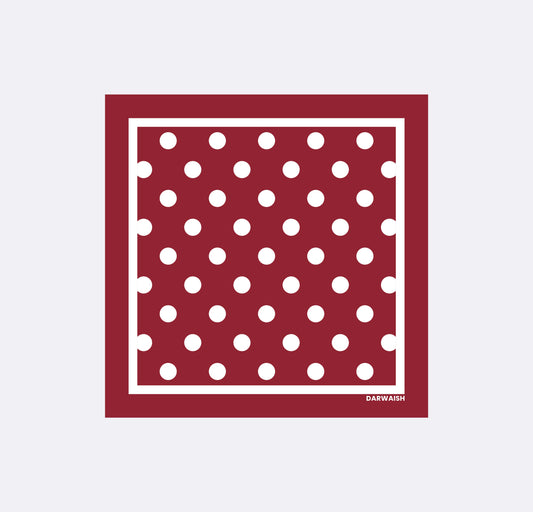 Red Polka Doted Silk Pocket Square