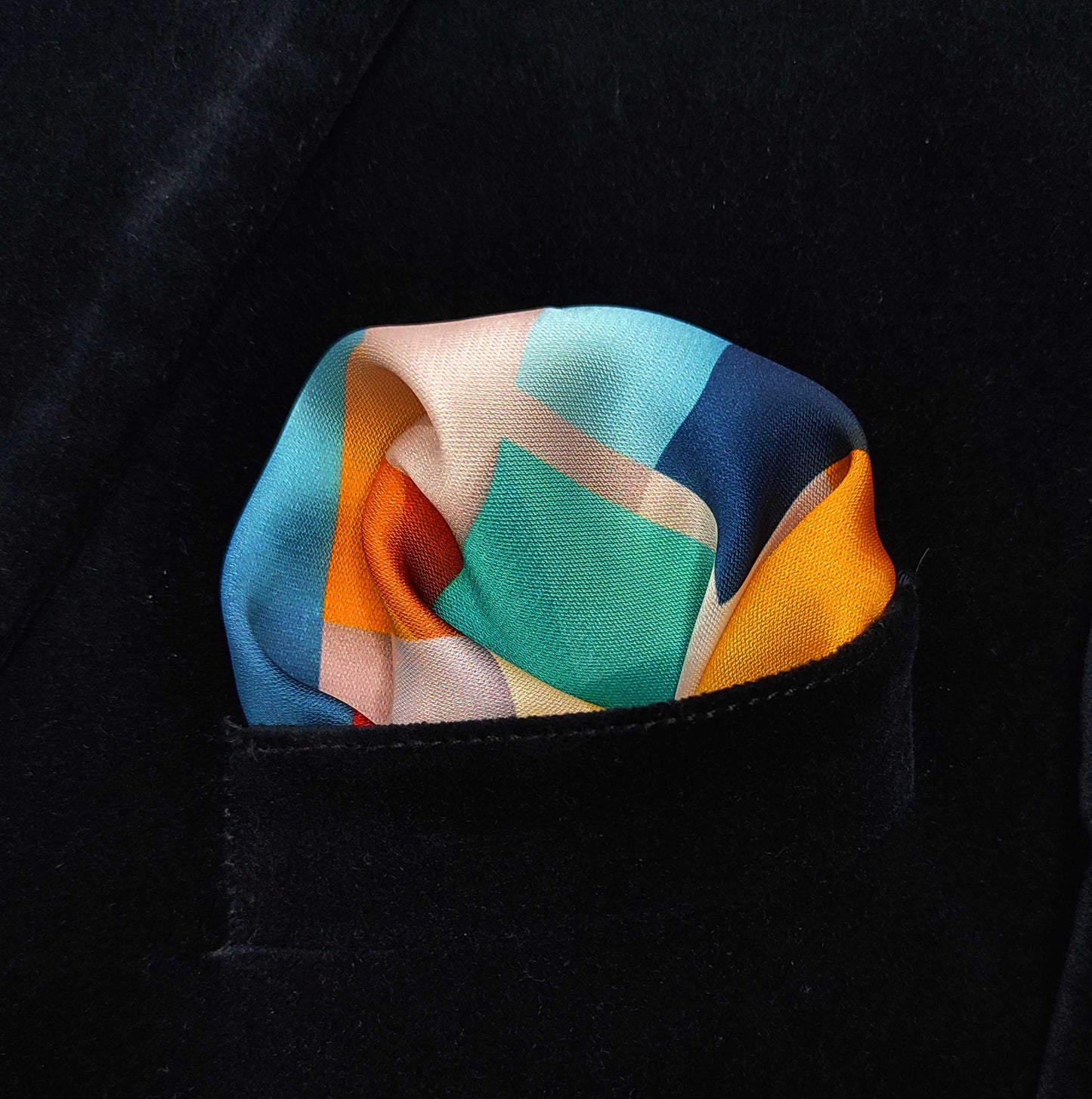 Cubist Harmony- Silk Pocket Square for Men