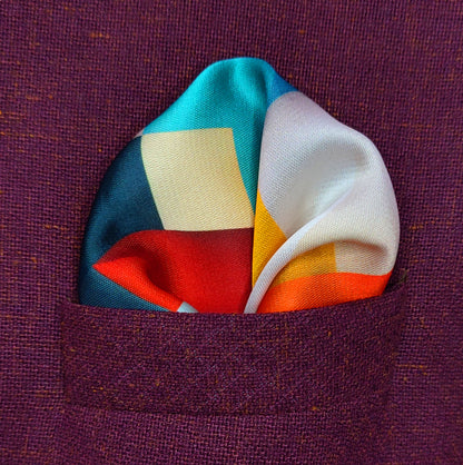 Cubist Harmony- Silk Pocket Square for Men