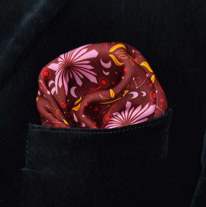 Saffron Bloom- Silk Pocket Square for Men