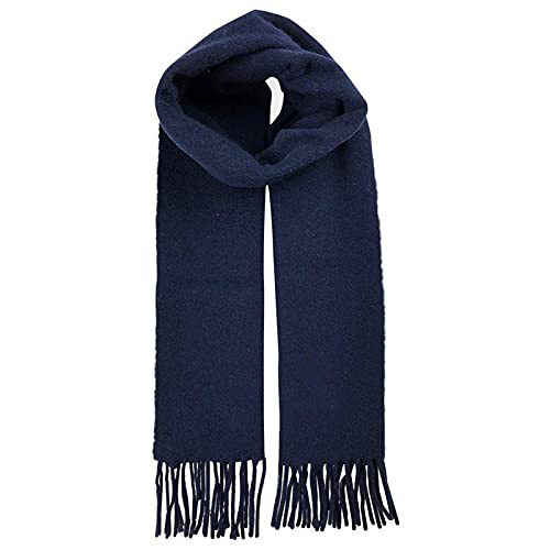 Plain Blue Wool Blended Muffler
