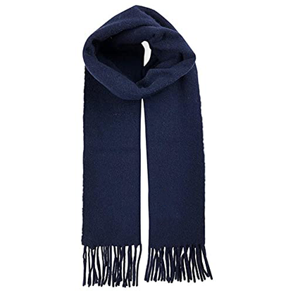 Plain Blue Wool Blended Muffler