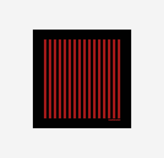 Black and Red Lining Silk Pocket Square