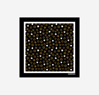 Golden Stars Silk Pocket Square