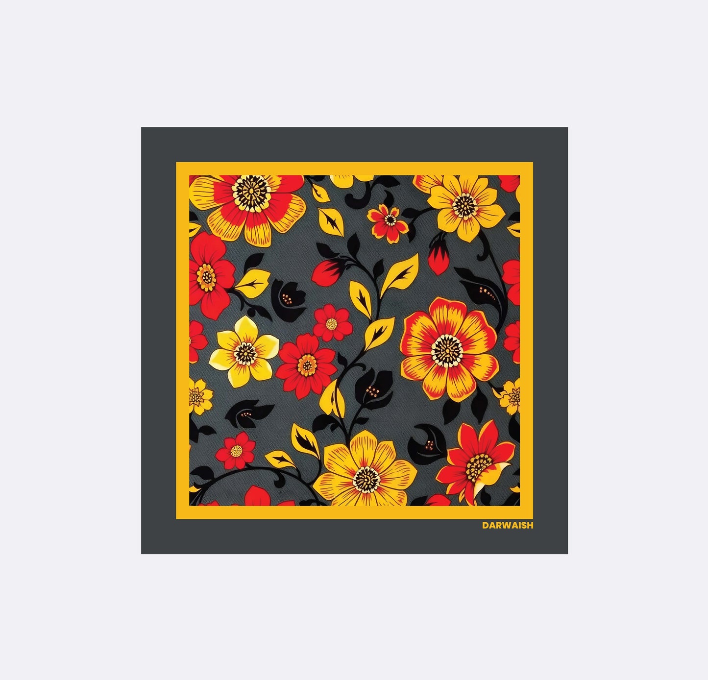 Yellow Floral Silk Pocket Square
