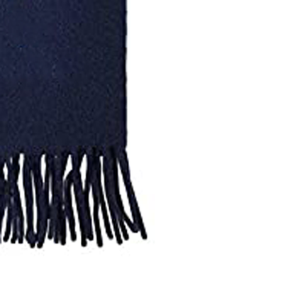 Plain Blue Wool Blended Muffler