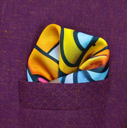 Cubist Abstract Face- Silk Pocket Square for Men