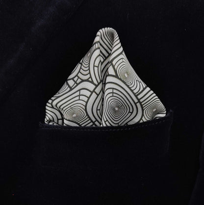 Silver Mirage- Silk Pocket Square for Men