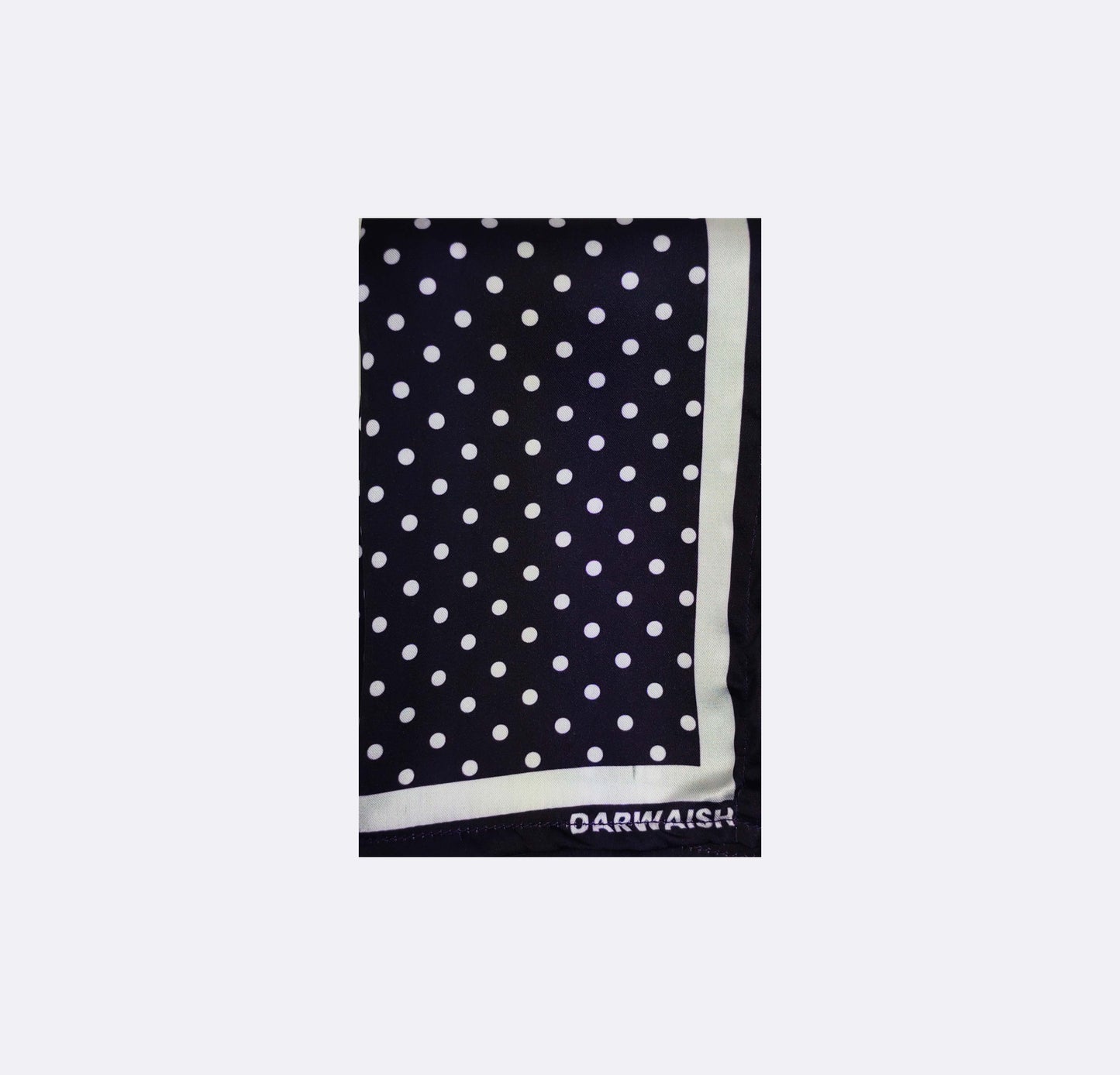 Black Polka Doted Silk Pocket Square