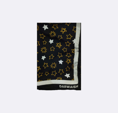 Golden Stars Silk Pocket Square