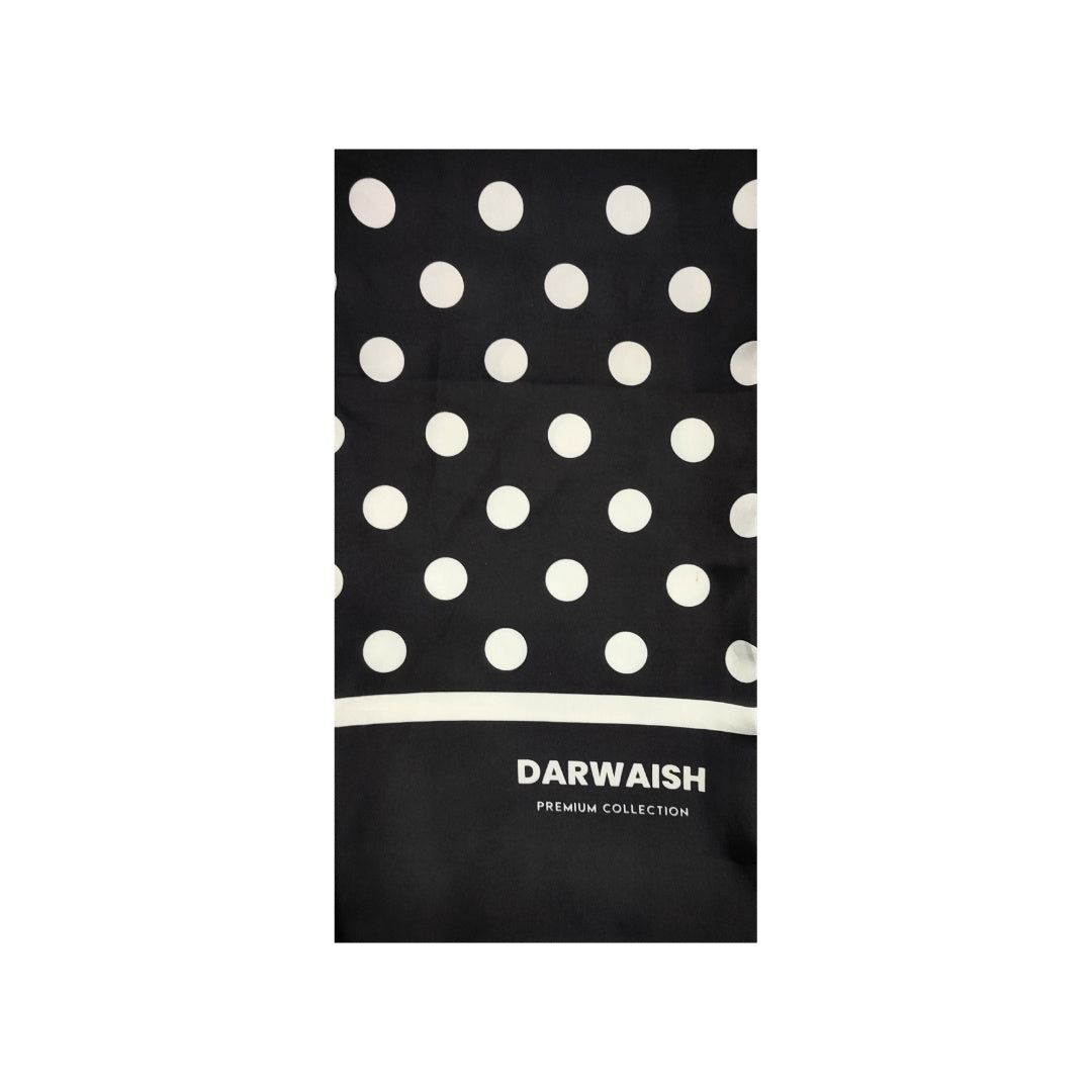 Black Polka Drops Silk Scarve