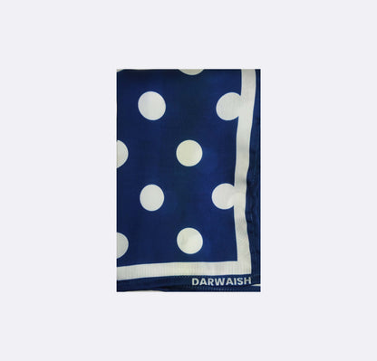 Blue Polka Doted Silk Pocket Square