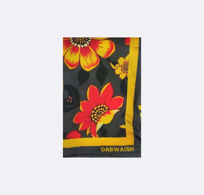 Yellow Floral Silk Pocket Square