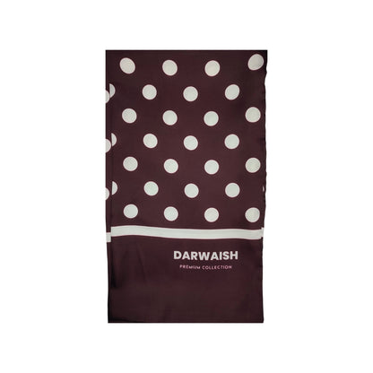 Chocolate Brown Polka Drops Silk Scarve