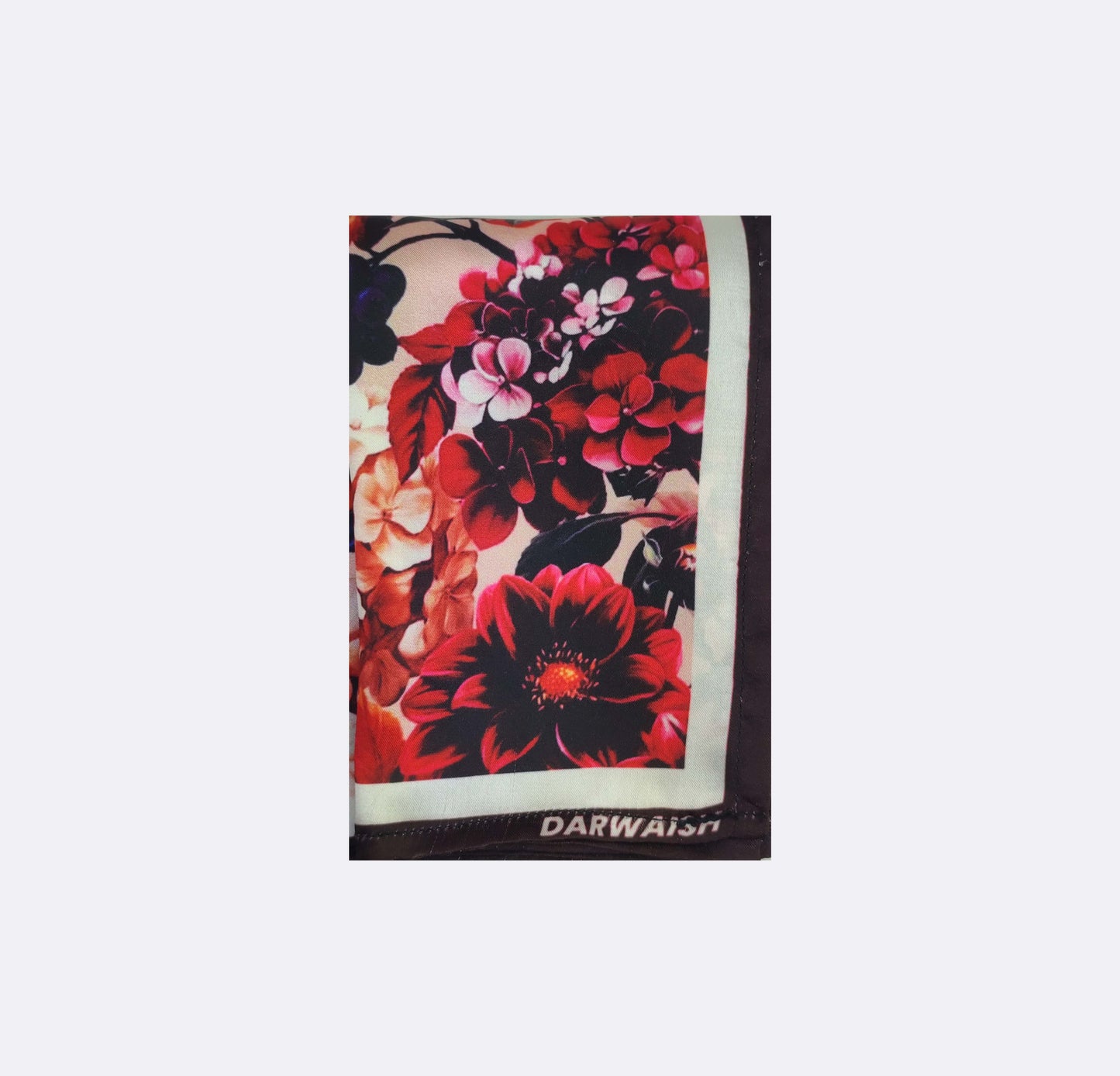 Red Floral Silk Pocket Square