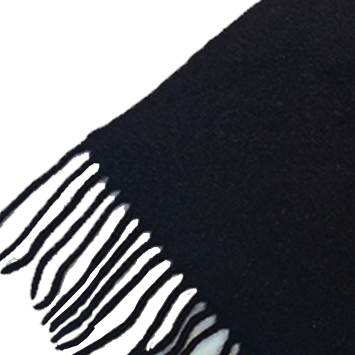 Plain Black Wool Blended Muffler