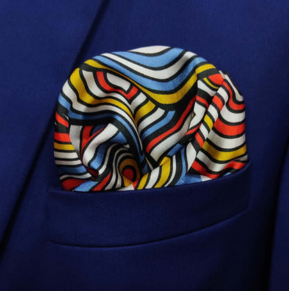 Multi lined Silk Pocket Square