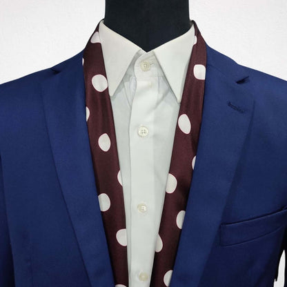 Chocolate Brown Polka Drops Silk Scarve