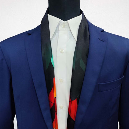 Crimson Cubsit Weave Silk Scarve