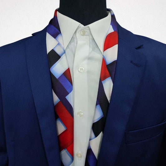 Crimson Weave Silk Scarve