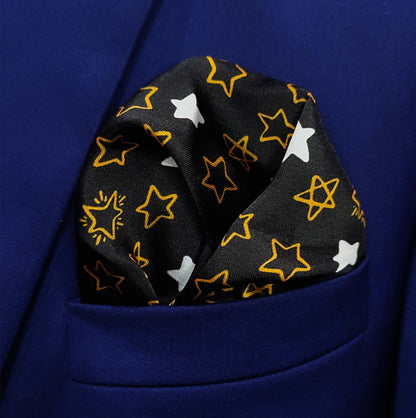 Golden Stars Silk Pocket Square