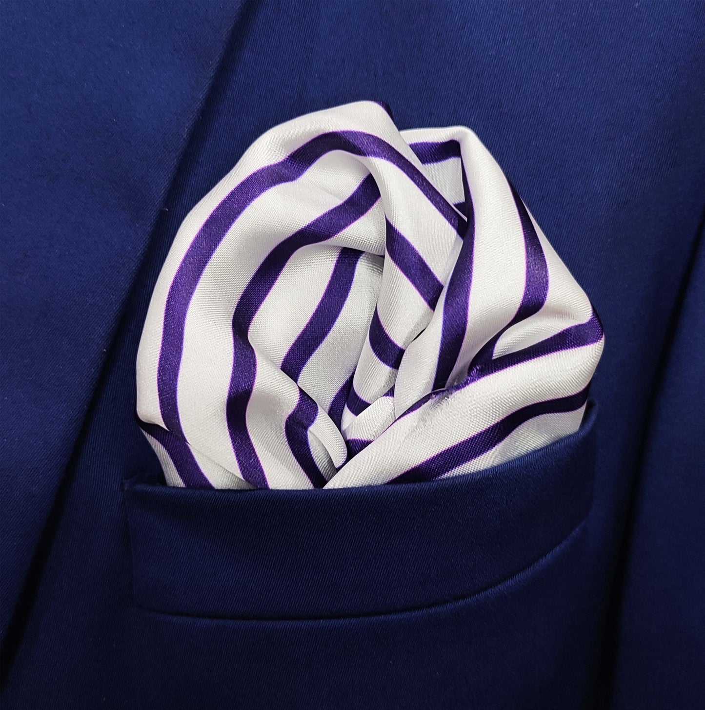 Purple Lined Pocket Square
