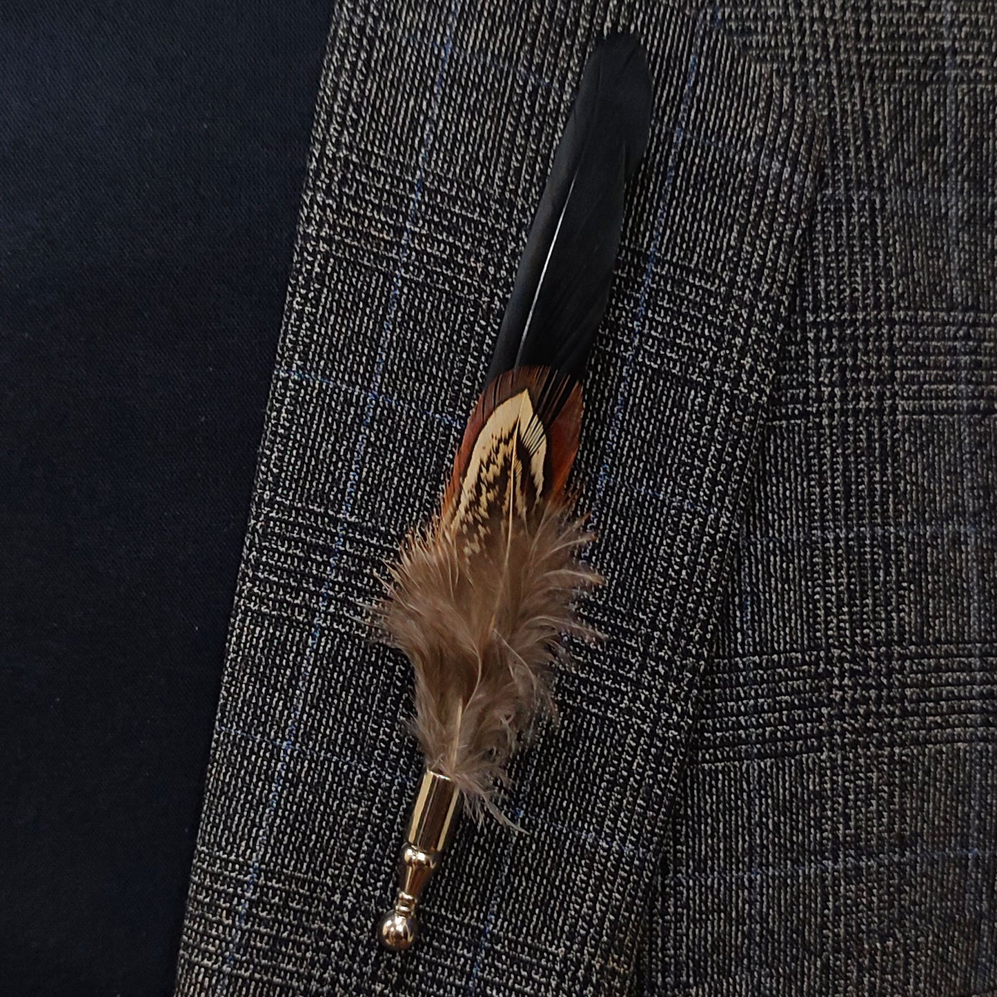 Black Feather Lapel Pin