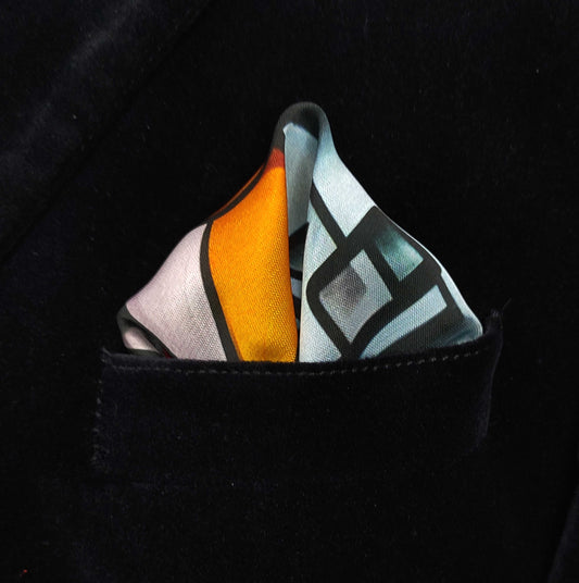 Cubist Abstract Face- Silk Pocket Square for Men