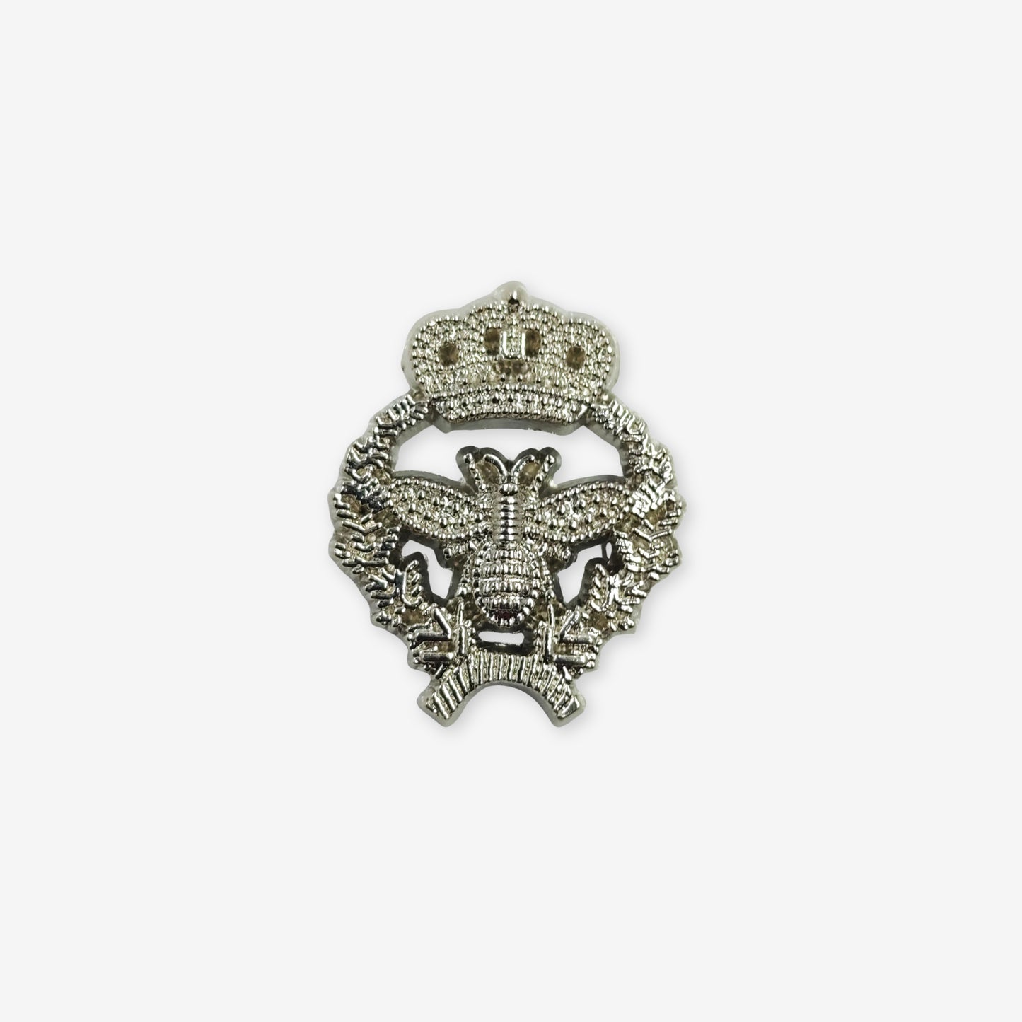 Silver Crown & Bee Lapel Pin