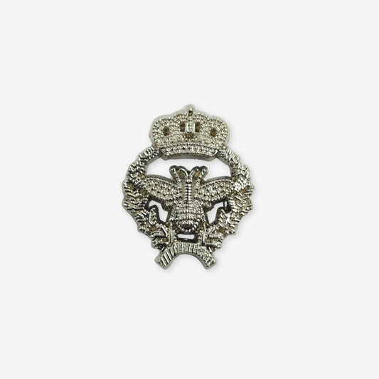 Silver Crown & Bee Lapel Pin