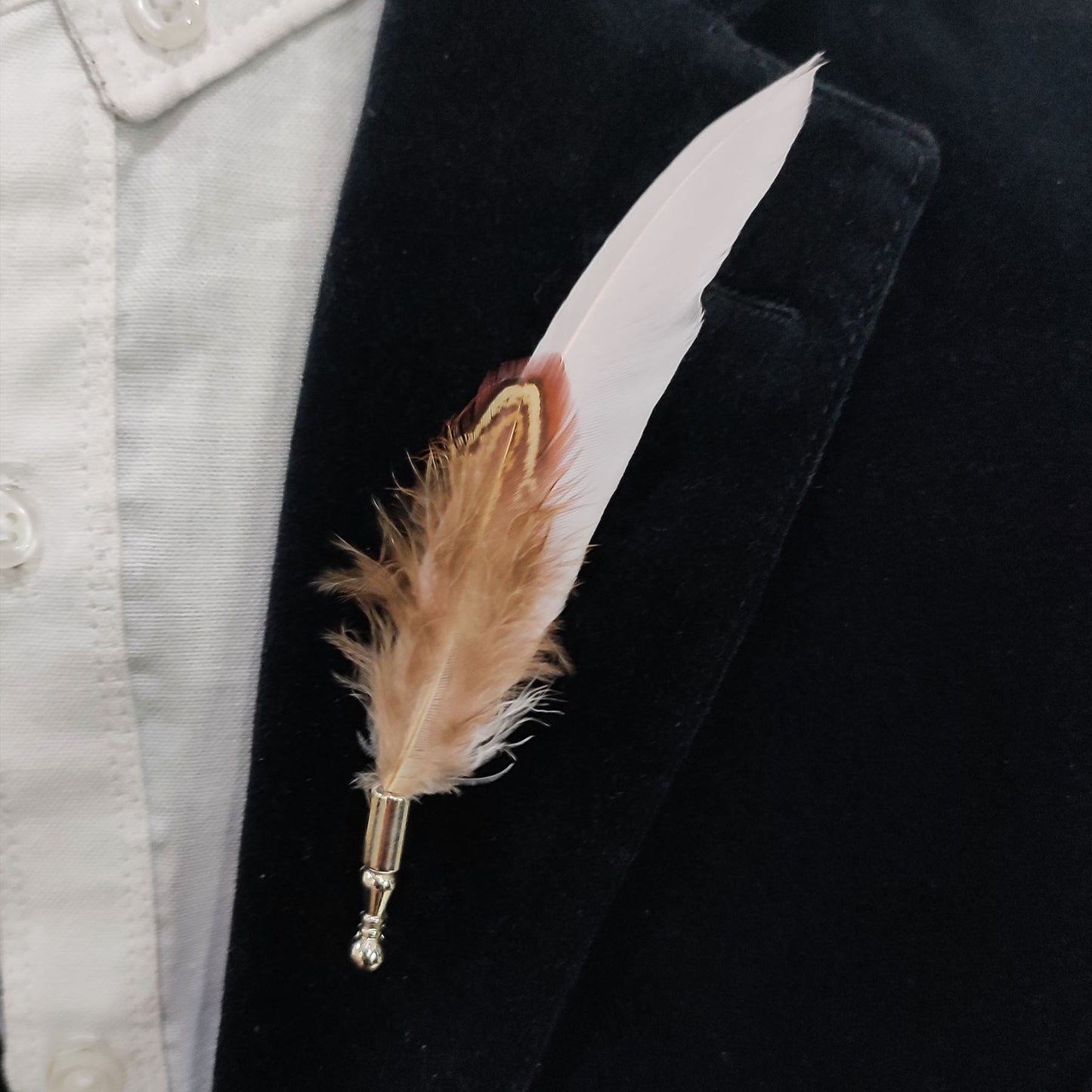White Feather Lapel Pin