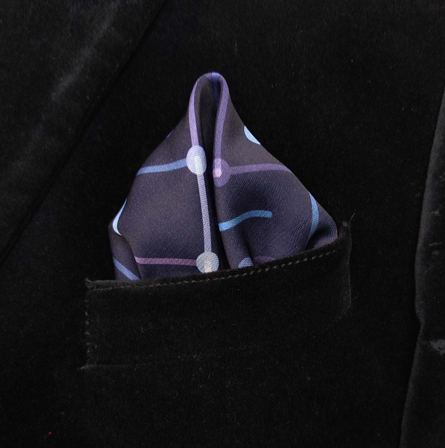Circuit Blue- Silk Pocket Square for Men