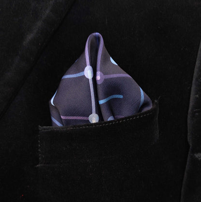 Circuit Blue- Silk Pocket Square for Men