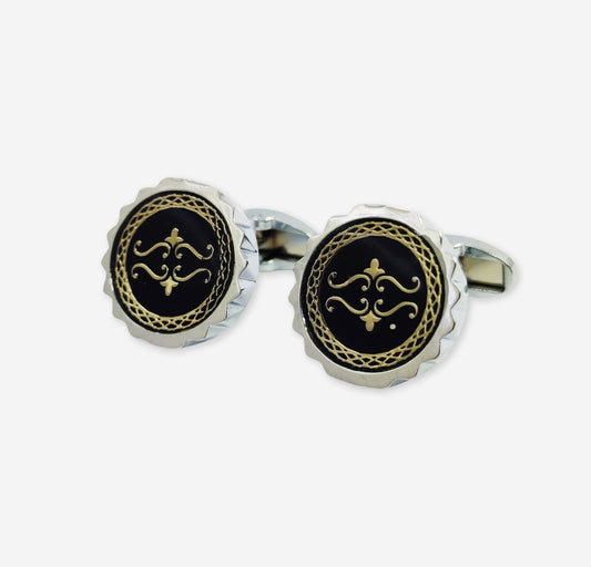 Royal Black & Golden Cufflinks