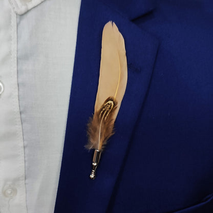 Brown Feather Lapel Pin